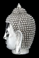 Buddha Head Deco Figurine silver colored