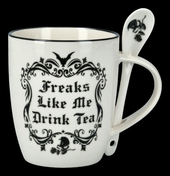 Tasse mit Löffel - Freaks Like Me Drink Tee