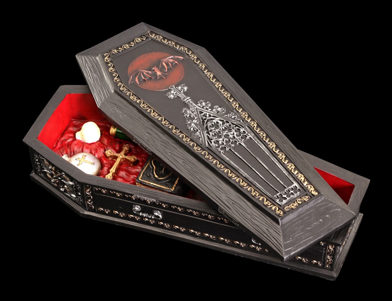 Coffin Box with Vampire hunting Gear
