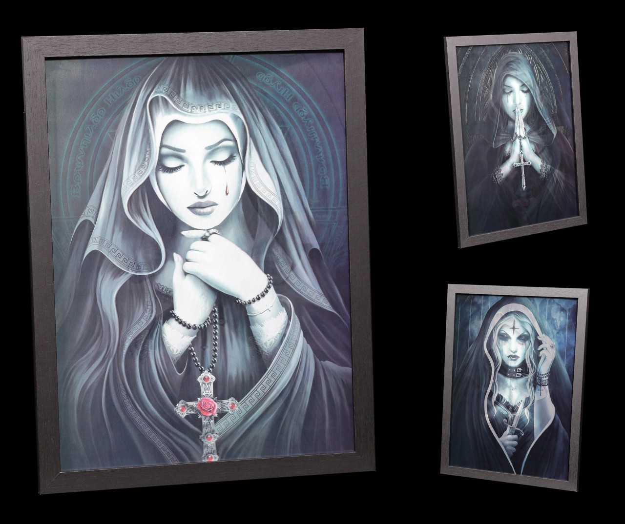 3D-Bild im Rahmen 3in1 - Gothic Priesterinnen