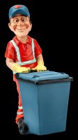 Funny Job Figur - Straßenkehrer mit Mülltonne