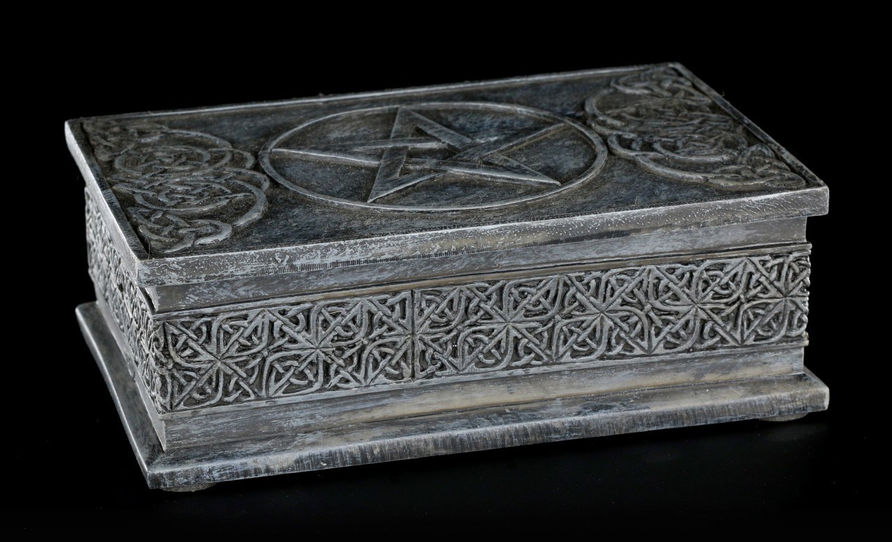 Celtic Box - Rectangular Black with Pentagram