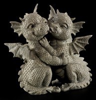 Gartenfigur - Drachen Paar küsst sich