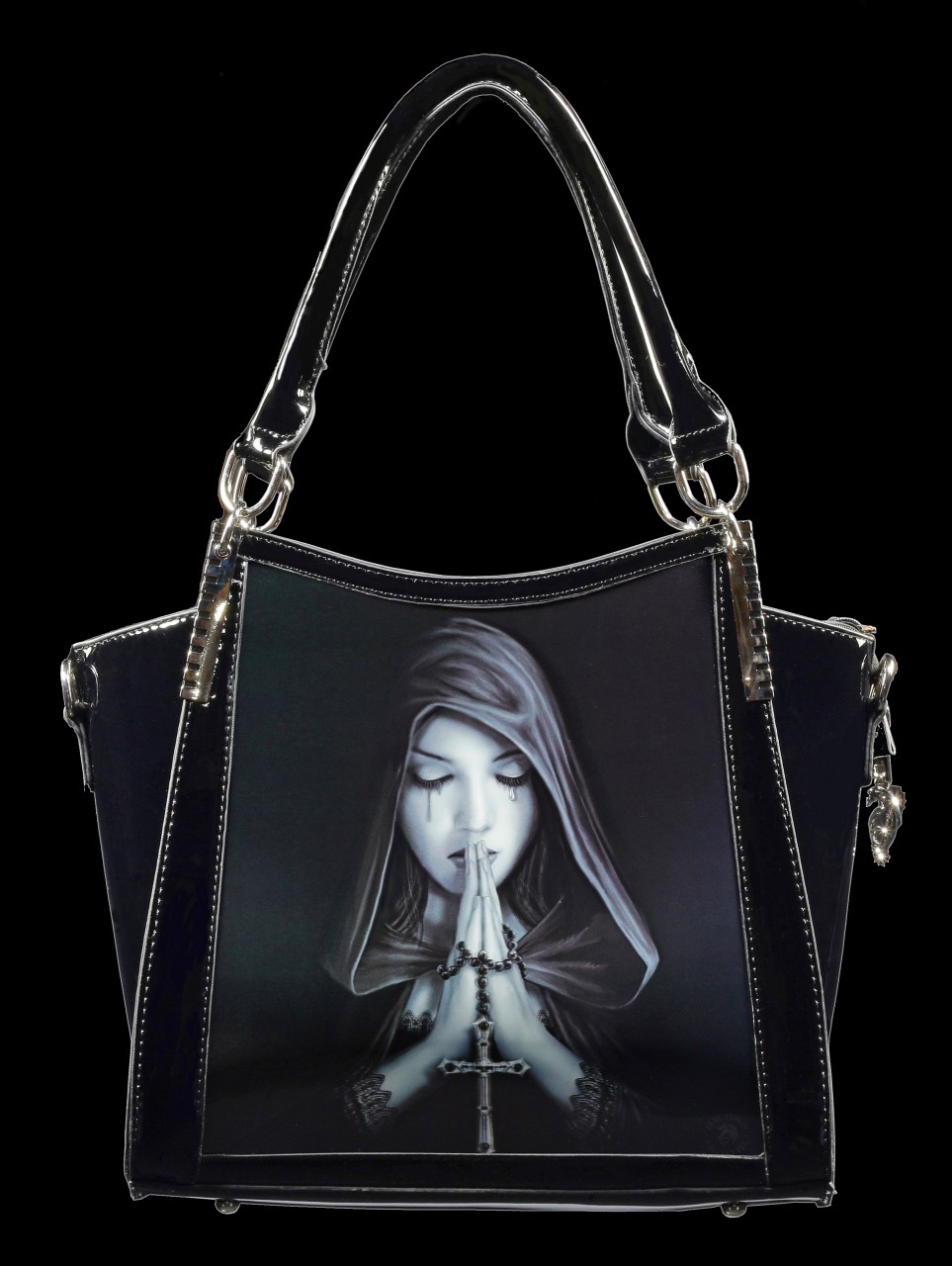 Lack Handtasche mit 3D Motiv - Gothic Prayer