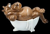 Lustige Nilpferd Figur in Badewanne