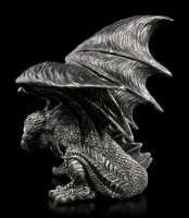 Dragon Figurine with red Eyes - Obsidian