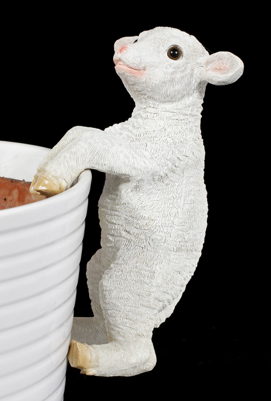 Garden Figurine Sheep - Flower Pot or Fence Pendant 