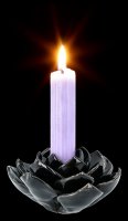 Candle Holder - Black Ceramic Rose