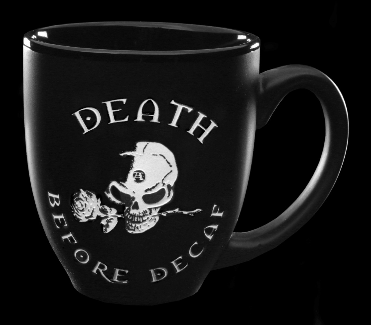 Alchemy Gothic Mug - Skull Death before Decaf