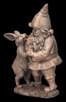 Garden Gnome Figurine Dancing with Bunny