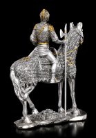 Pewter Knight Figurine on Horse with Halberd