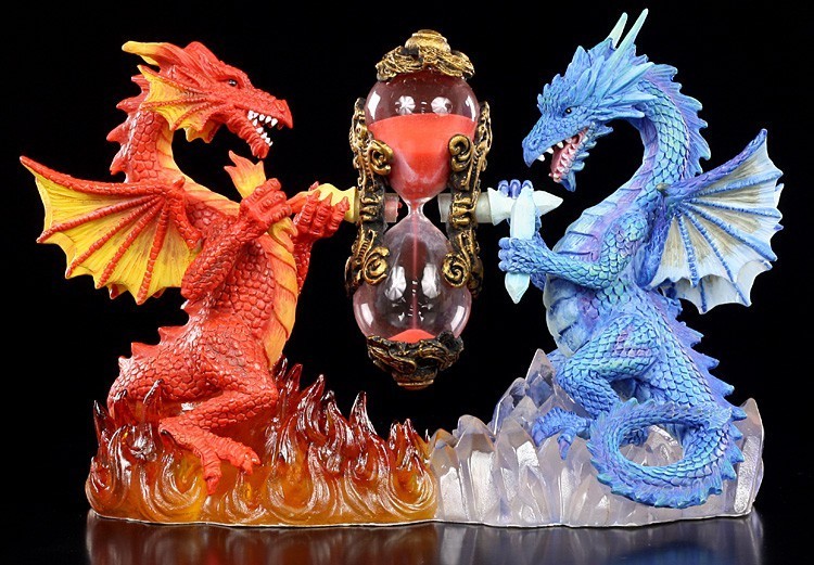 Two Dragons Sand Timer - Fire and Ice