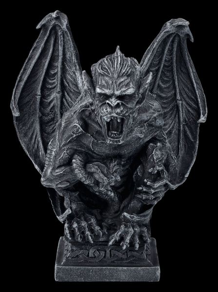 Gargoyle Figurine on Pedestal Roaring