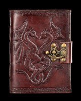 Leder Notizbuch mit Drachen und Schloss - Double Dragon