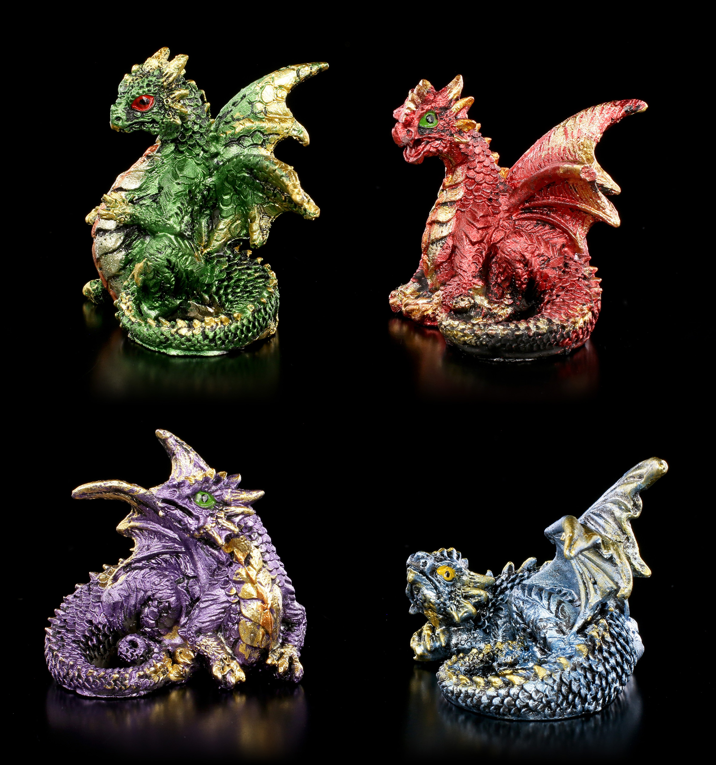 Set of 4 Pacific Giftware Small Dragons