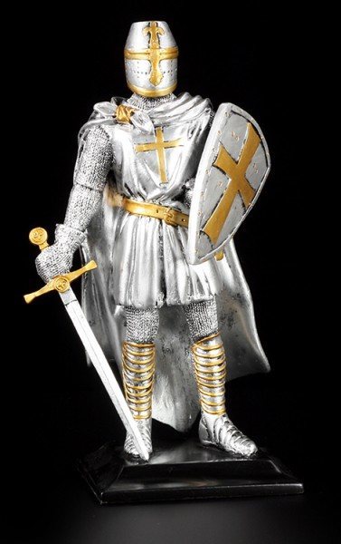 Knight Figurine on Base with Sword and Shield