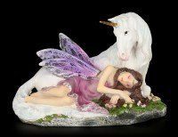 Fairy Figurine - Euone sleeps with Unicorn