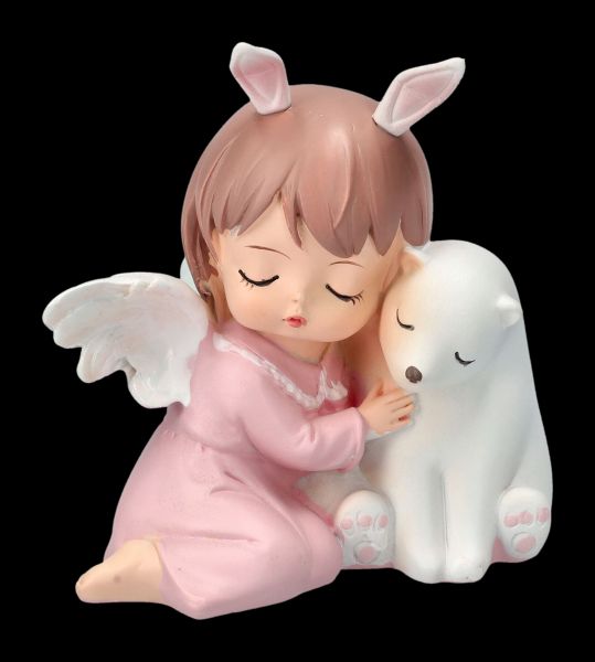 Sleeping Angel Figurine with Polar Bear