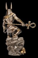 Anubis Warrior Figurine on Rock - bronzed