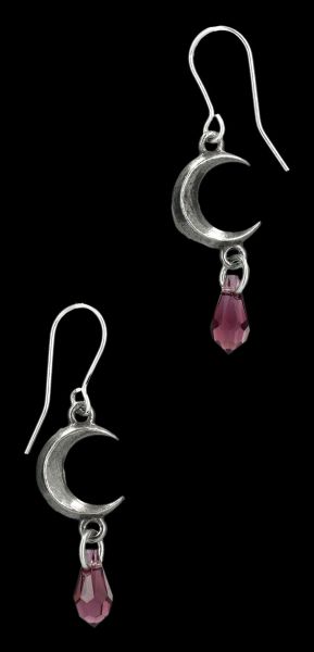 Crescent Moon Earrings - Violet Tears of Moon