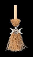 Mini Witch's Broom with Triple Moon