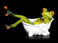 Funny Frog Figurine - Taking a Bath