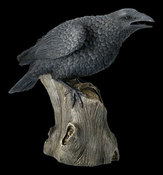 Große schwarze Raben Figur - Ravens Cry