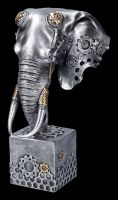Steampunk Dekofigur - Silberfarbener Elefant