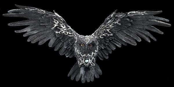 Wall Plaque - Black Celtic Owl