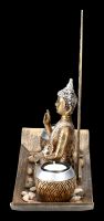 Buddha Figur - Meditations Set mit Teelichthaltern