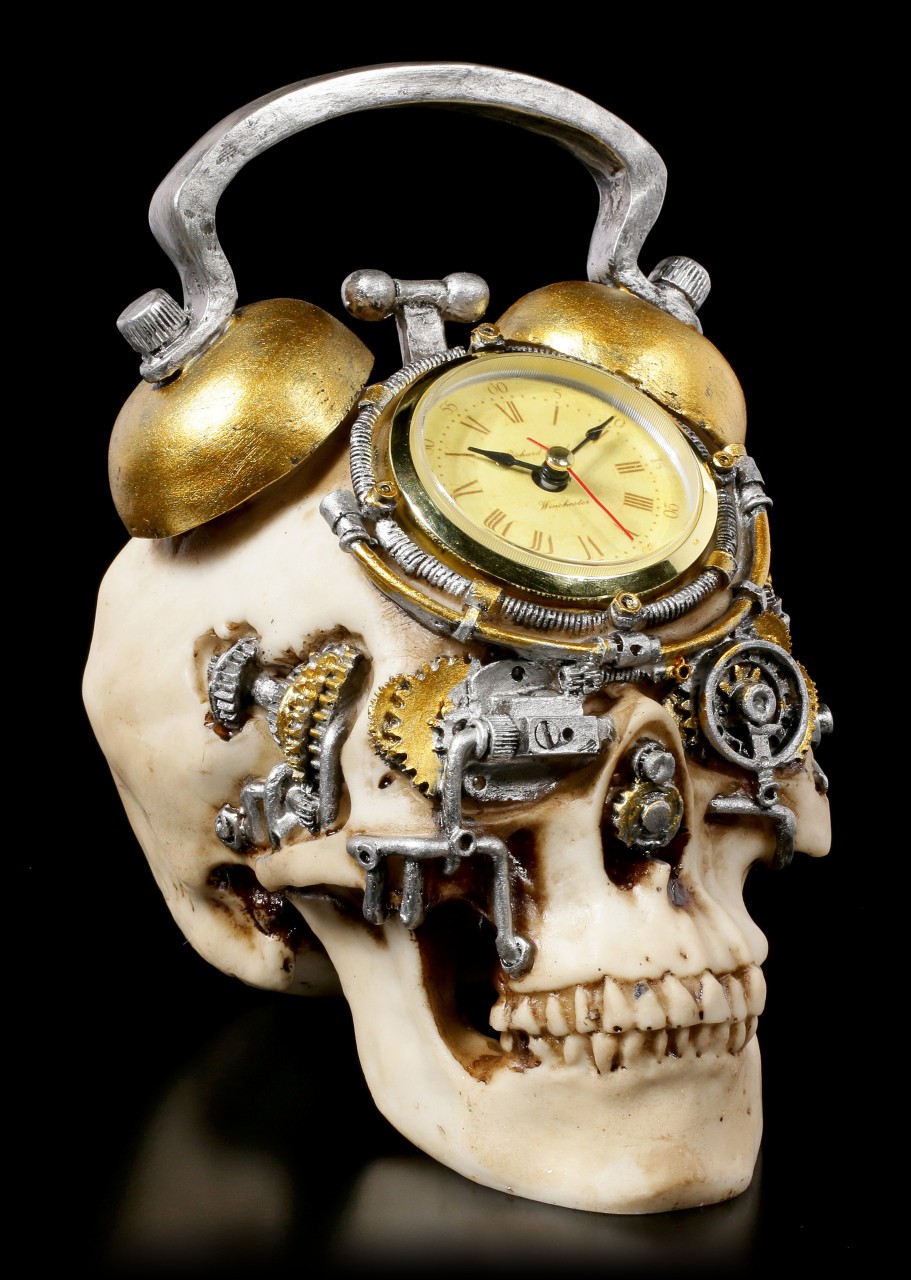 Steampunk Skull Clock