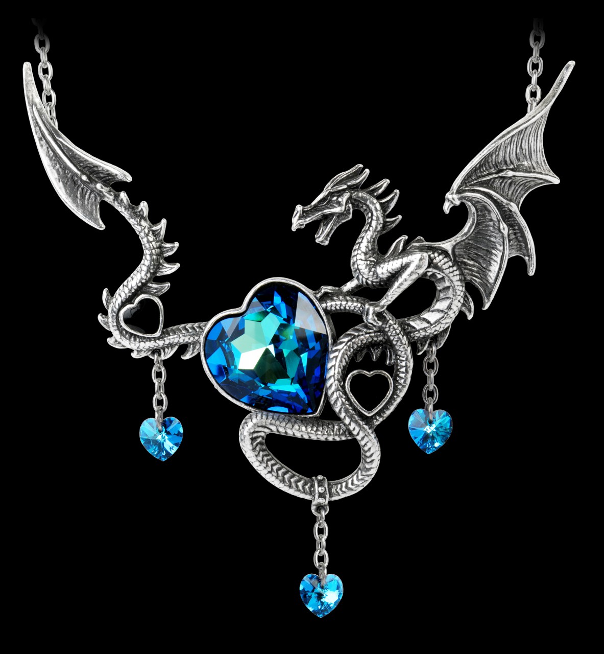 Alchemy Dragon Heart Necklace - Draig O Gariad