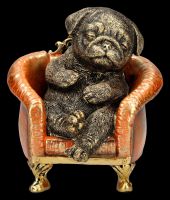 Bulldog Figurine - Puppy Sleeping on Armchair