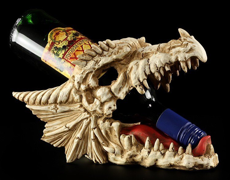 Flaschenhalter - Drachen Totenkopf