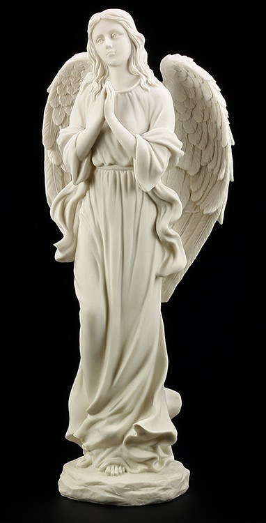 Gartenfigur - Betender Engel weiss