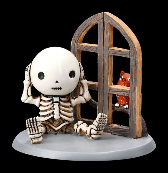 Skeleton Figurine - Lucky hears a Hoot