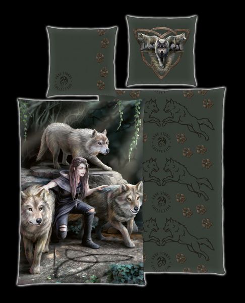 Anne Stokes Duvet Set with Wolf - Power of Three