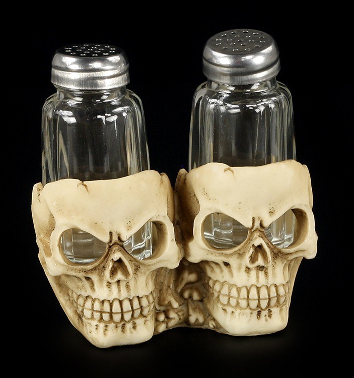 Salt and Pepper Shaker with Skulls