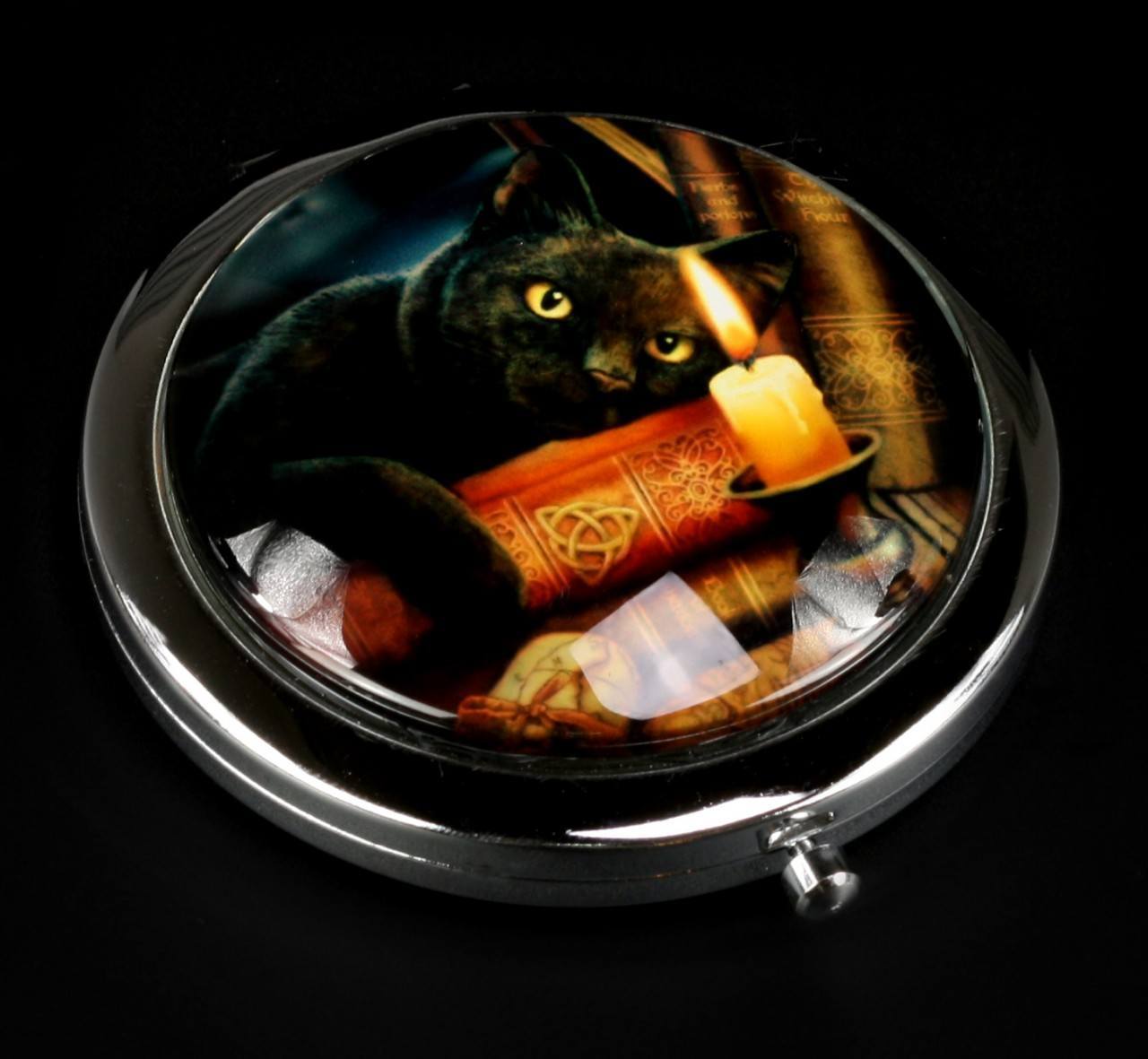 Compact Mirror with Cat - The Witching Hour