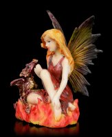 Feuer Elfen Figur - Fuoca mit kleinem Drachen