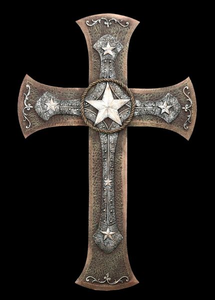 Western Crucifix Plaque with Sheriff Star