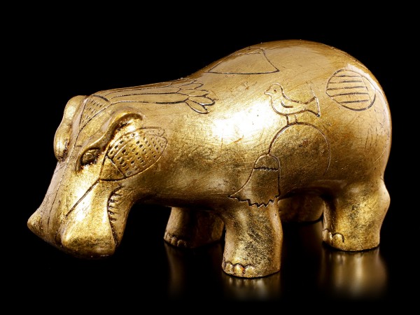 Egyptian Hippo Figurine - gold colored