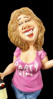 Funny Job Figurine - Party Girl with Wine Bottle