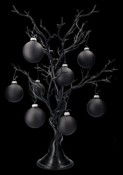 Christmas Balls Set of 8 - Satin Black