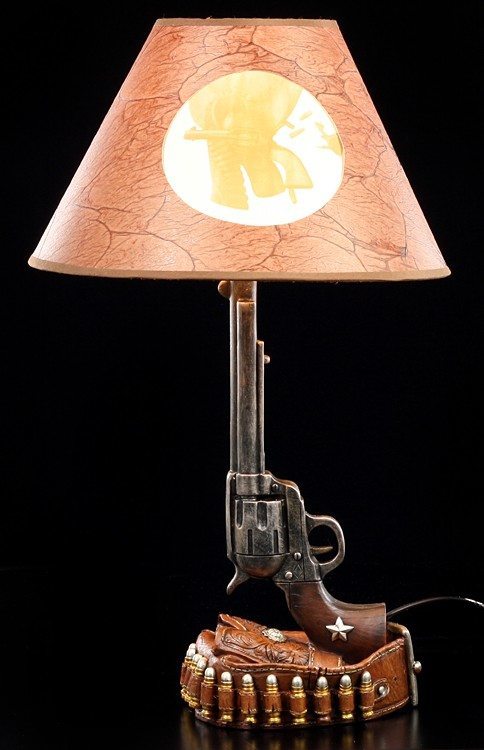 Wilder Westen Lampe - Revolver mit Gürtel