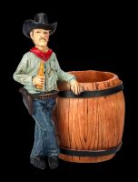 Pen Pot Western with Cowboy Figurine