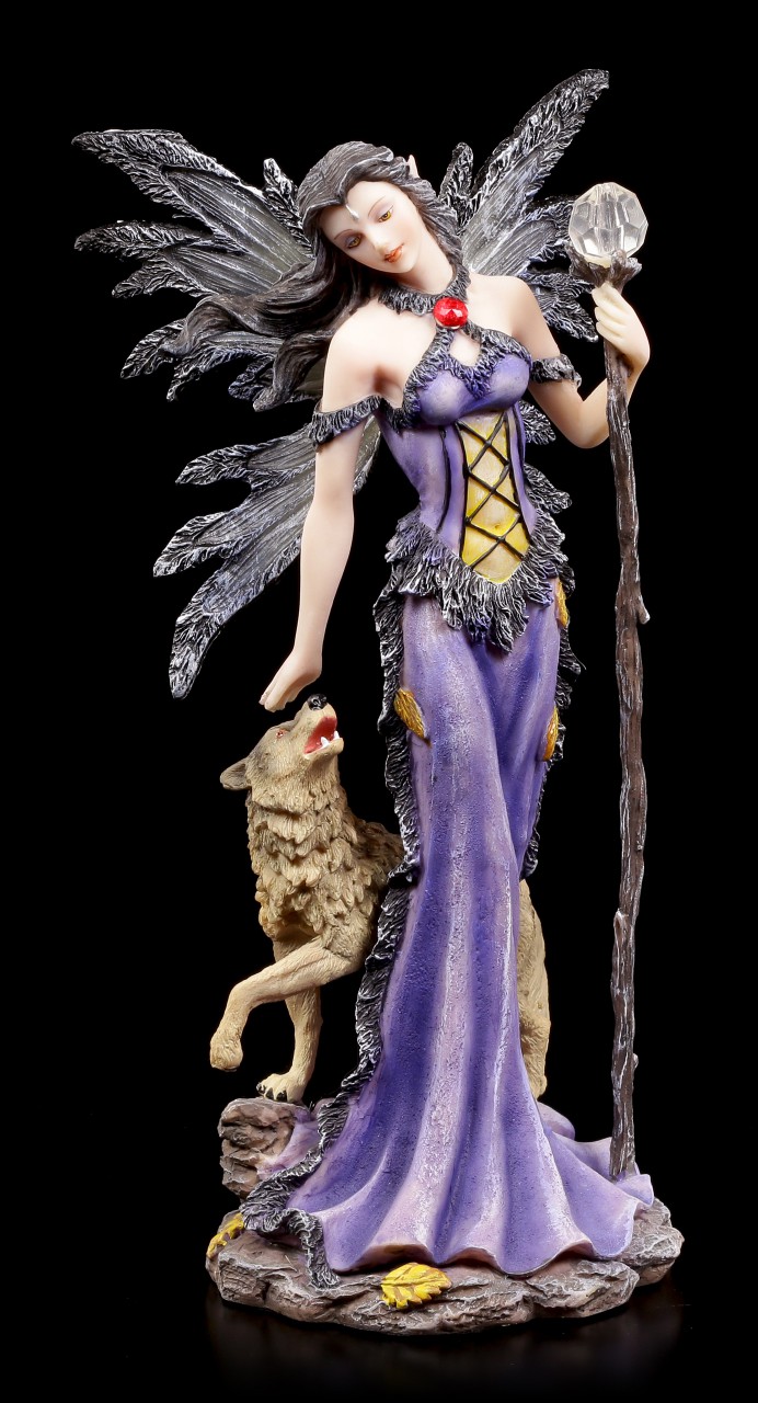 Fairy Figurine - Magician Filyina with Wolf