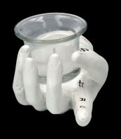 Palmistry Tealight Holder - Palmist's Prediction white