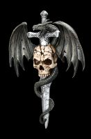 Wandrelief Drache am Schwert - Draco Skull