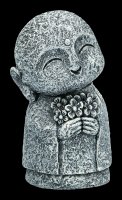 Jizo Monk Figurine with Flowers - Kshitigarbha